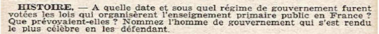 Questions d'histoire.